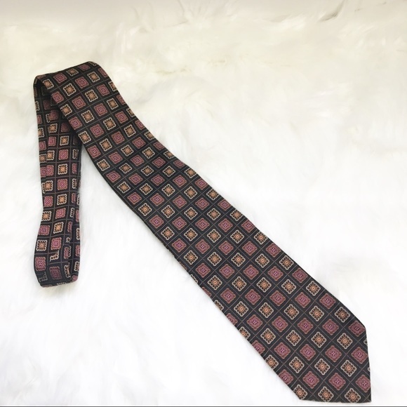 XMI Other - XMI Platinum tie floral square maroon & black